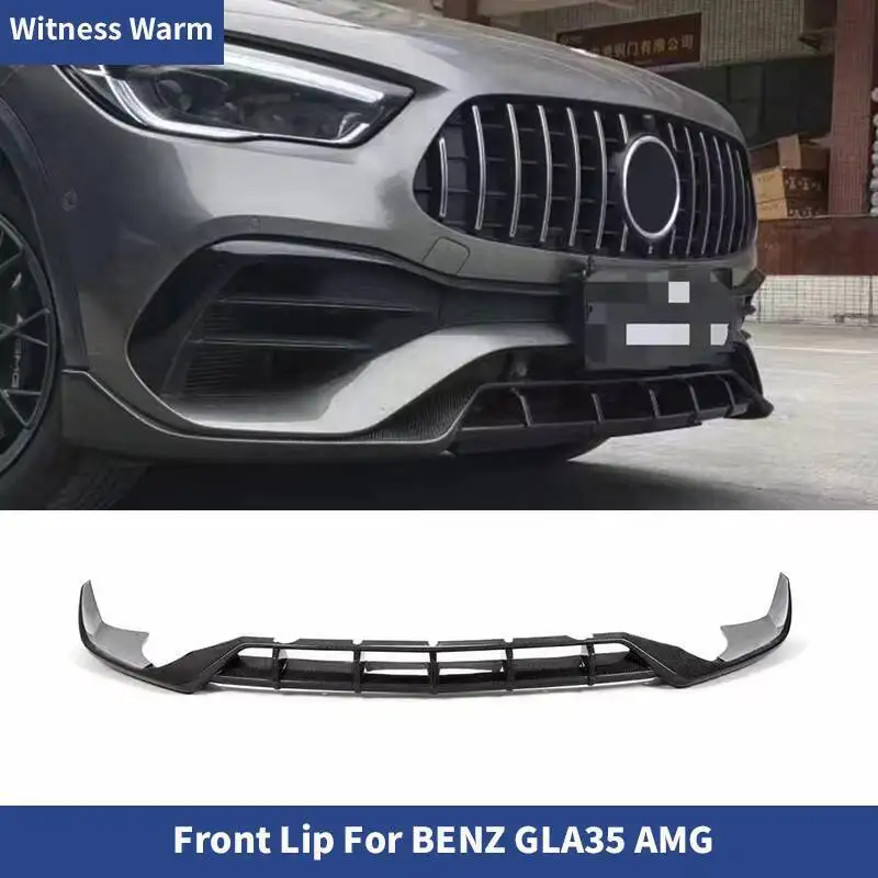 

Carbon Fiber Front Lip Bumper Spoiler for Mercedes-Benz GLA Class GLA35 AMG Sport 2020+ Chin Guard Car Styling