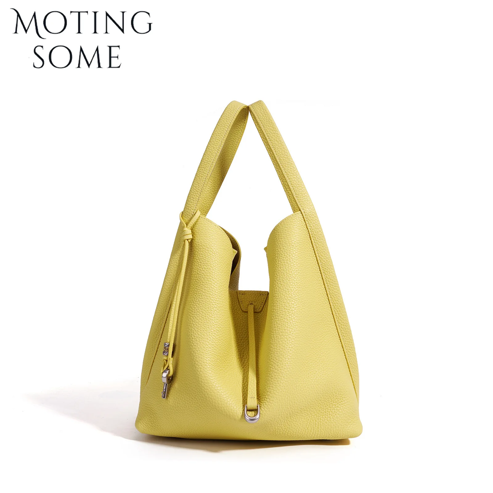 MOTINGSOME Luxury Genuine Leather Bucekt Bag Woman Minimalism Designer Handbag Fashionable Lady Shoulder Bags Messenger Tote
