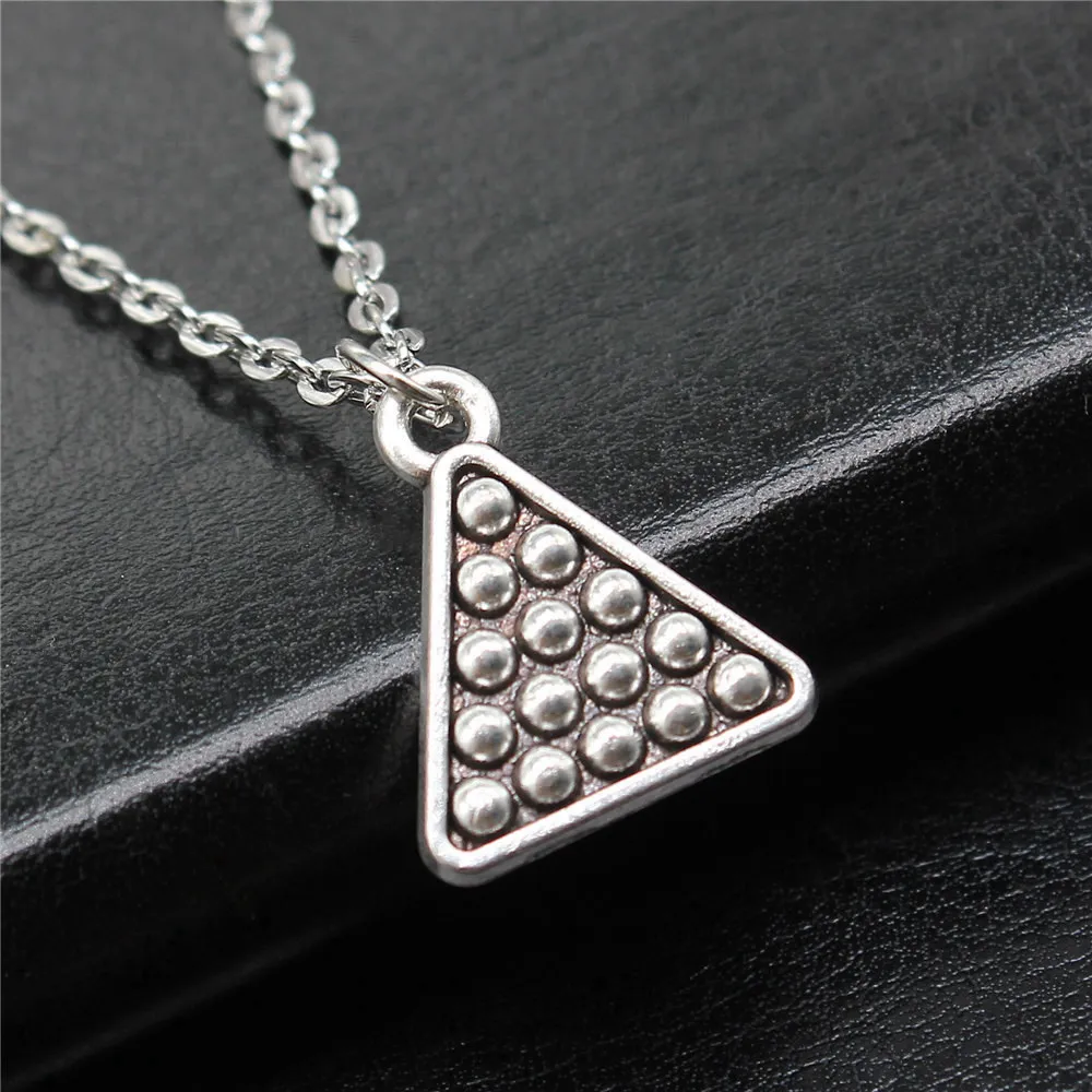 1pcs Billiards Snooker Man Necklace Women Accessories Jewelry Making Supplies Cute Chain Length 43+5cm