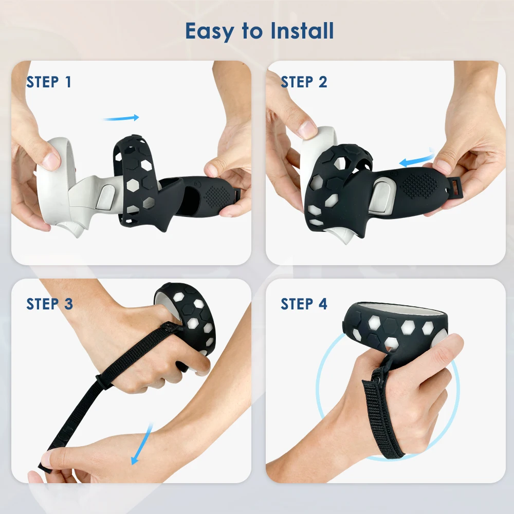 Geeignet für Oculus Quest2 Silikon-Griff-Controller, Silikon-Schutzhülle, Anti-Drop und Anti-Verlust, All-Inclusive-Silikonhülle