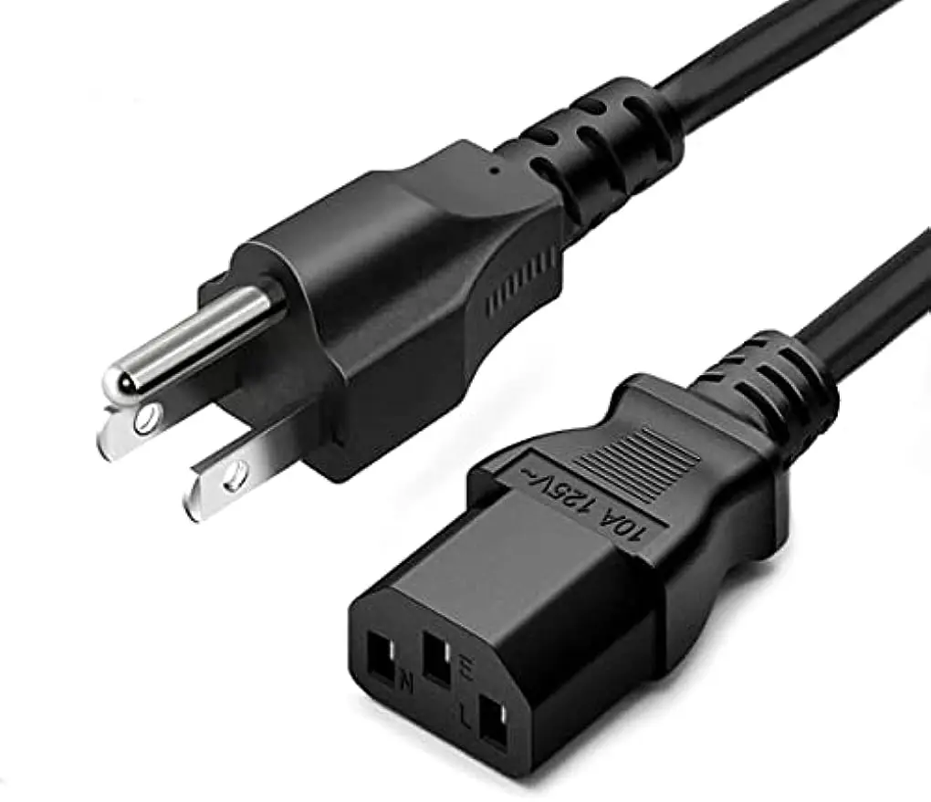 5ft 10A 125V 3 Prong AC Power Cord Cable for Electronics TV Computer Printer Radio Monitor Samsung Dell Vizio LG Asus Laptop