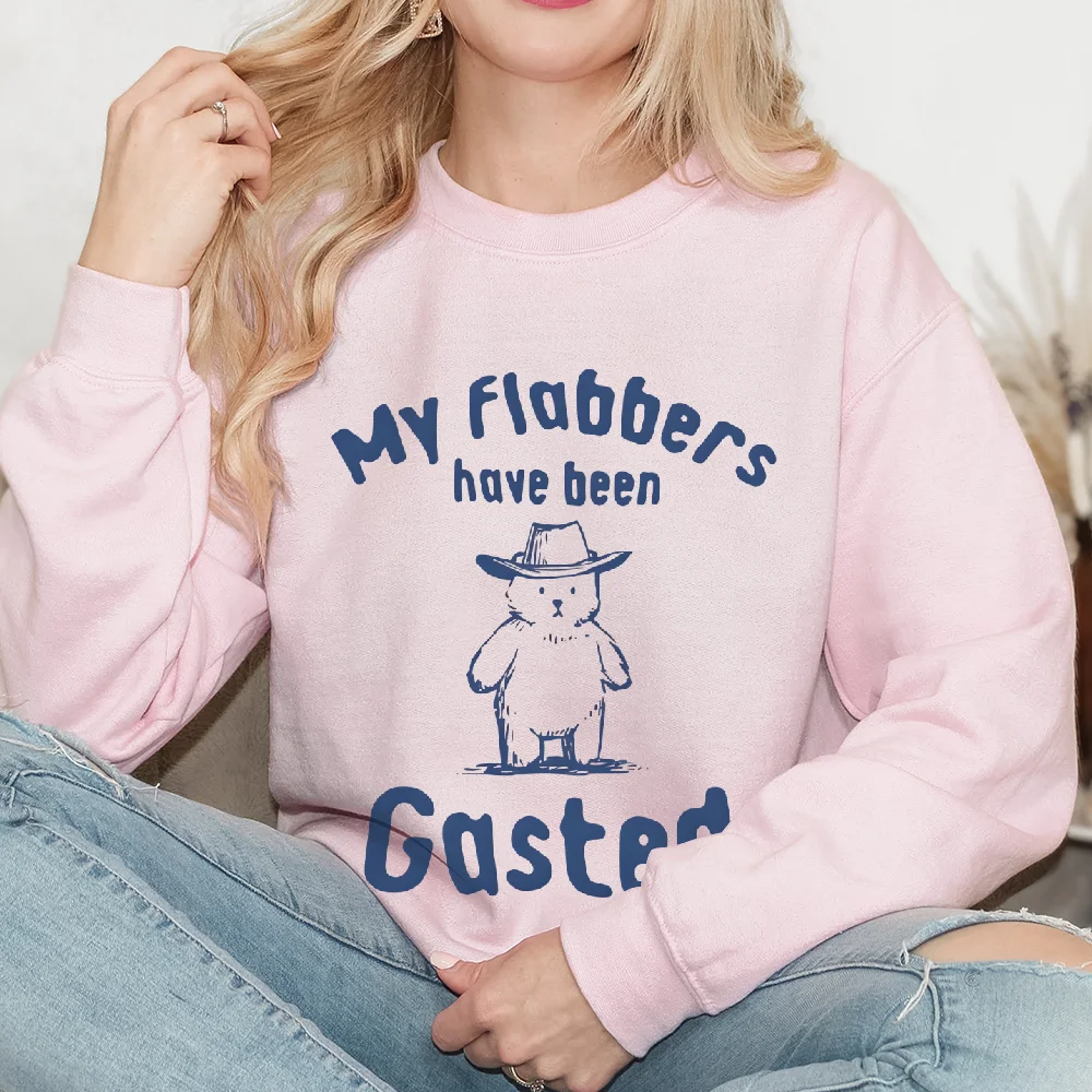 Retro Vintage Sweatshirt Graphic Hoodies Y2K Casual Daily Wear Unisex  Versatile Stylish Pullover My Flabbers Have Been Gasted