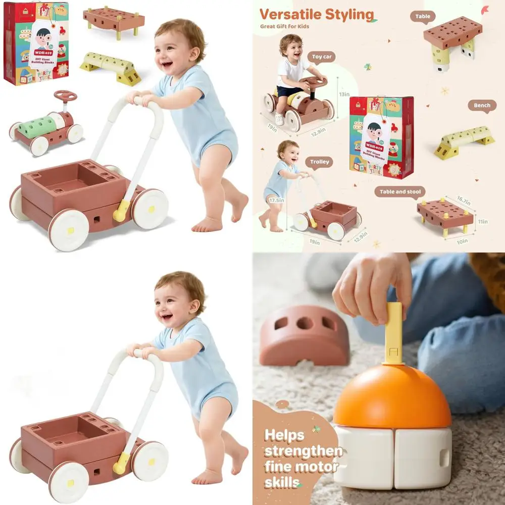 Blocchi da costruzione Jumbo Montessori STEM da 41 pezzi per 3+ anni, giocattoli impilabili per bambini per ragazzi e ragazze, regalo di compleanno