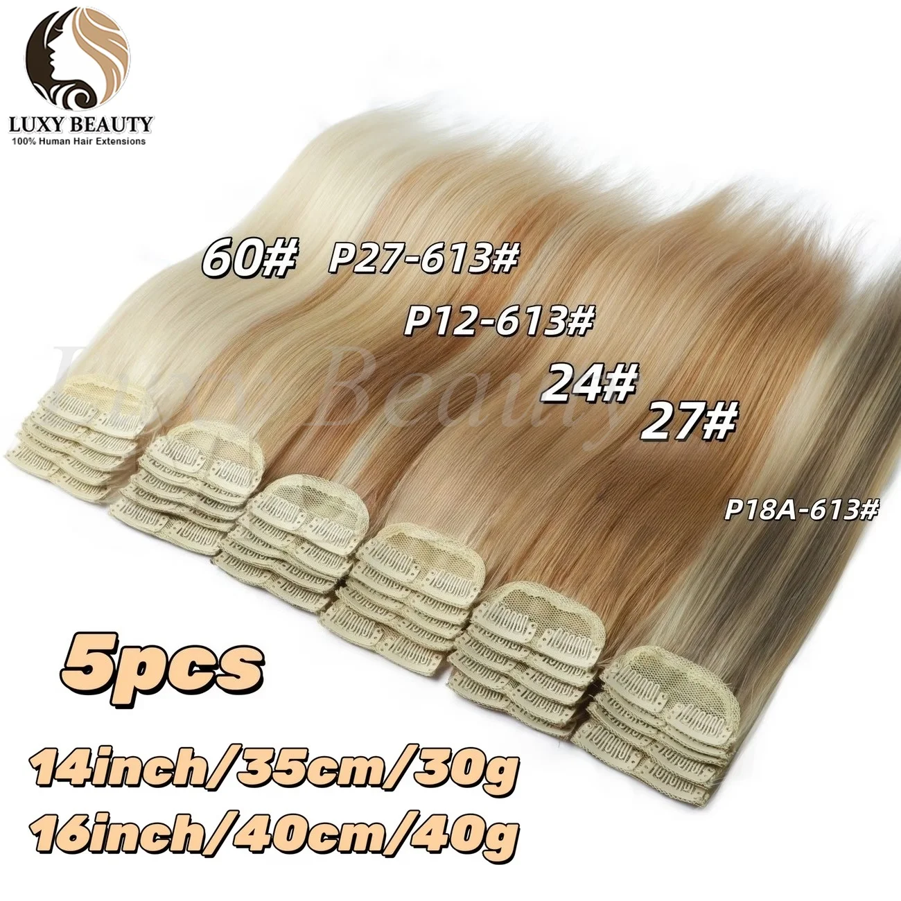 Blonde 5pieces Clip in Hair Short Clip In Hair Extensions Real Human Hair Brown Invisible Mini Short Clip in Hairpiece for Women image 4