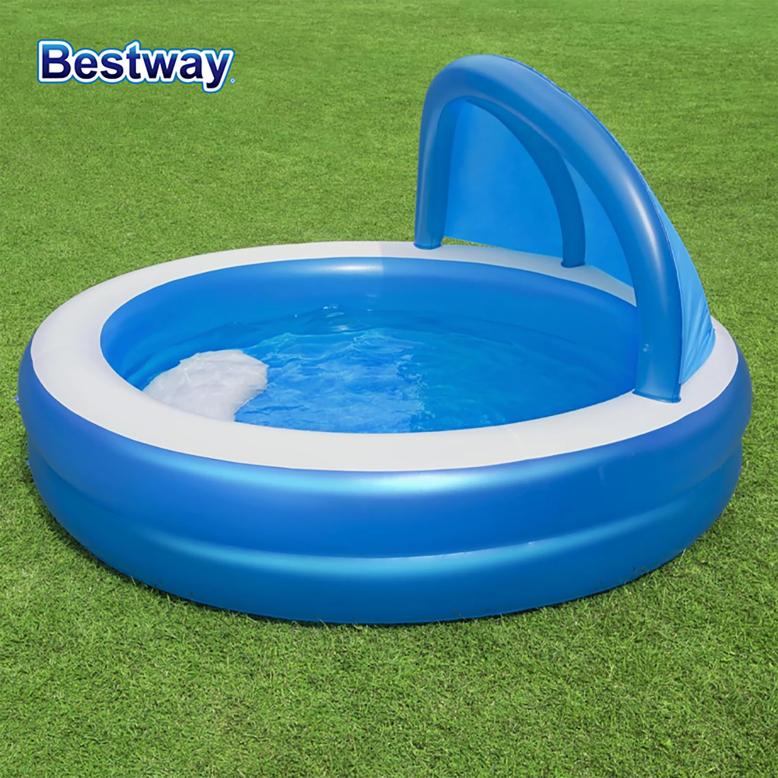 

Bestway 54337 Summer Days Home Inflatable Pool with UV Shade without Inflatable Pump for Backyard, Garden and Outdoors(No Pump)