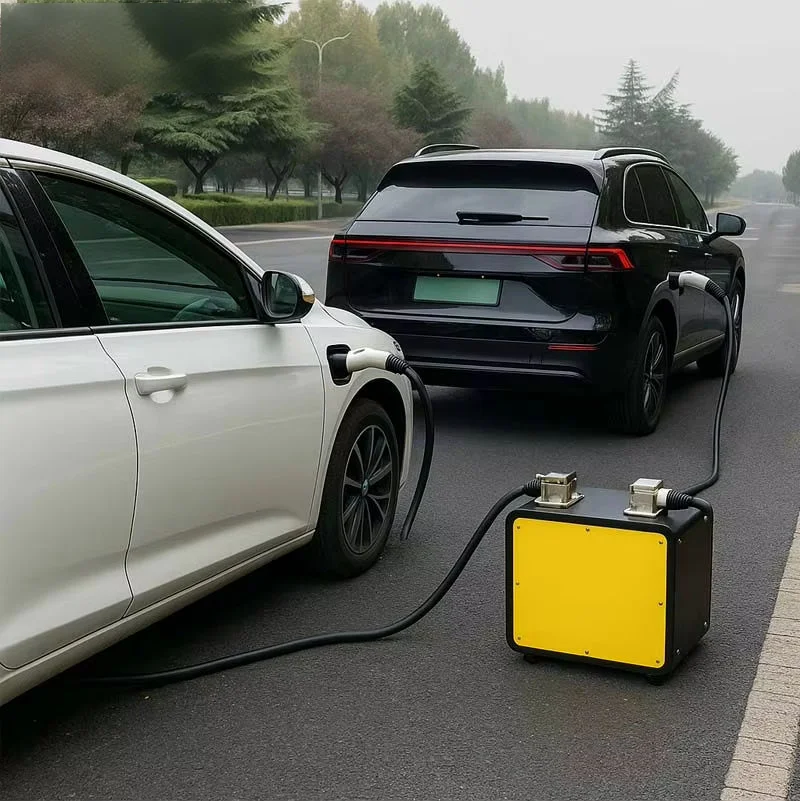 20kW Portable V2V Bidirectional DC Electric Vehicle Charger Compatible With CCS GBT CHAdeMO Tesla Motors For V2V Discharge