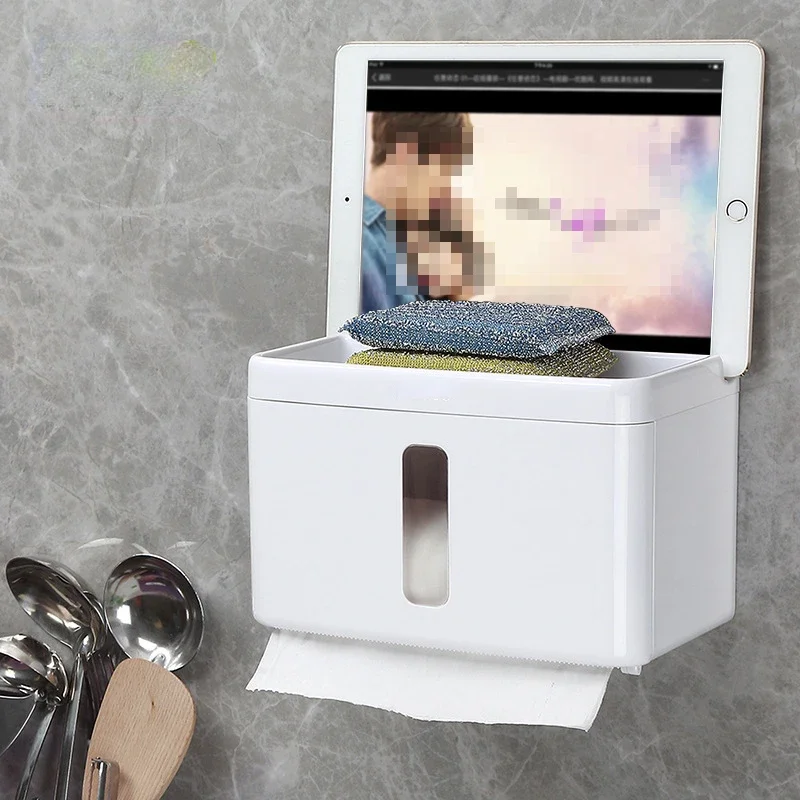 1pcs Tissue Box Wall Mounted Paper Roll Holder Kitchen Paper Dispenser For Hotel Toilet Paper Dispenser Bathroom High Quality image 4