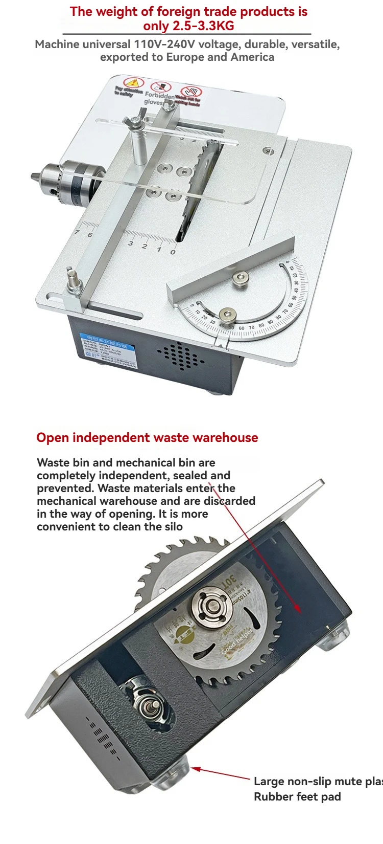 منشار صغير 120 واط قابل للتعديل متعدد الوظائف منشار طاولة منزلي لتقوم بها بنفسك آلة قطع النجارة مخرطة مقاعد البدلاء أداة القاطع #6