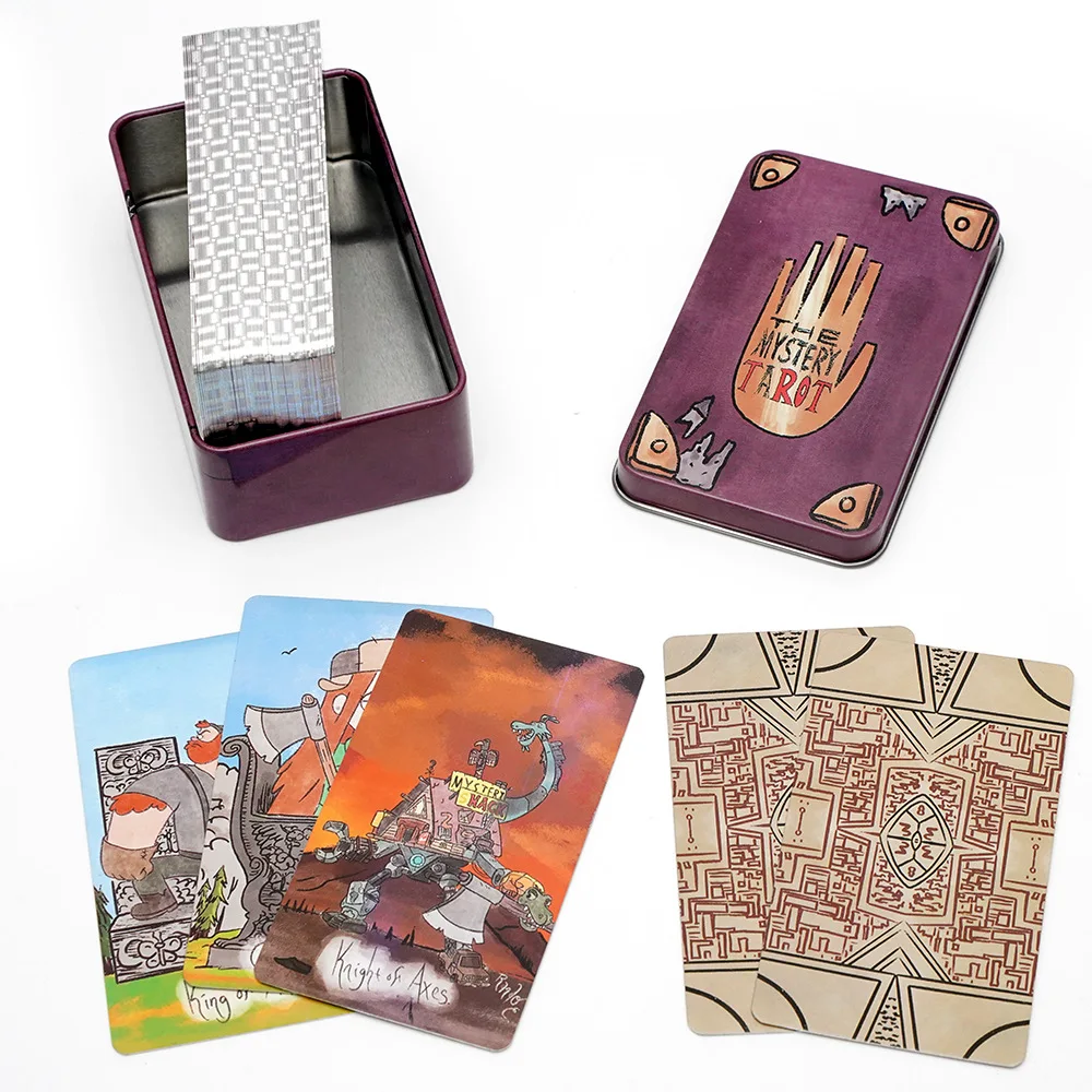 

The Mystery Tarot Inspired By That Falling Gravity 78 Pcs Tarot Cards with Silver Edges In A Tin Box 10.3*6cm