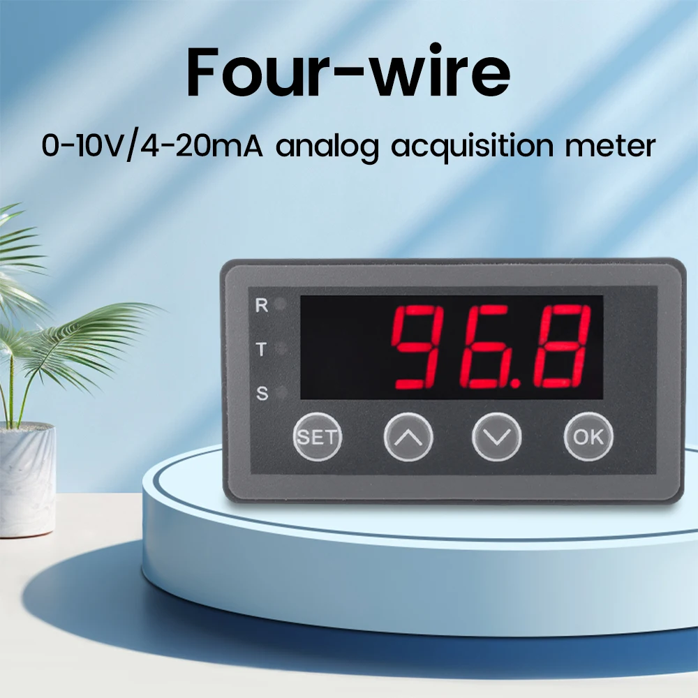 Digital Display Meter 0-10V 0-20mA 2-10V 4-20mA Relay Out RS485 Port  Value Display of Output Sensor