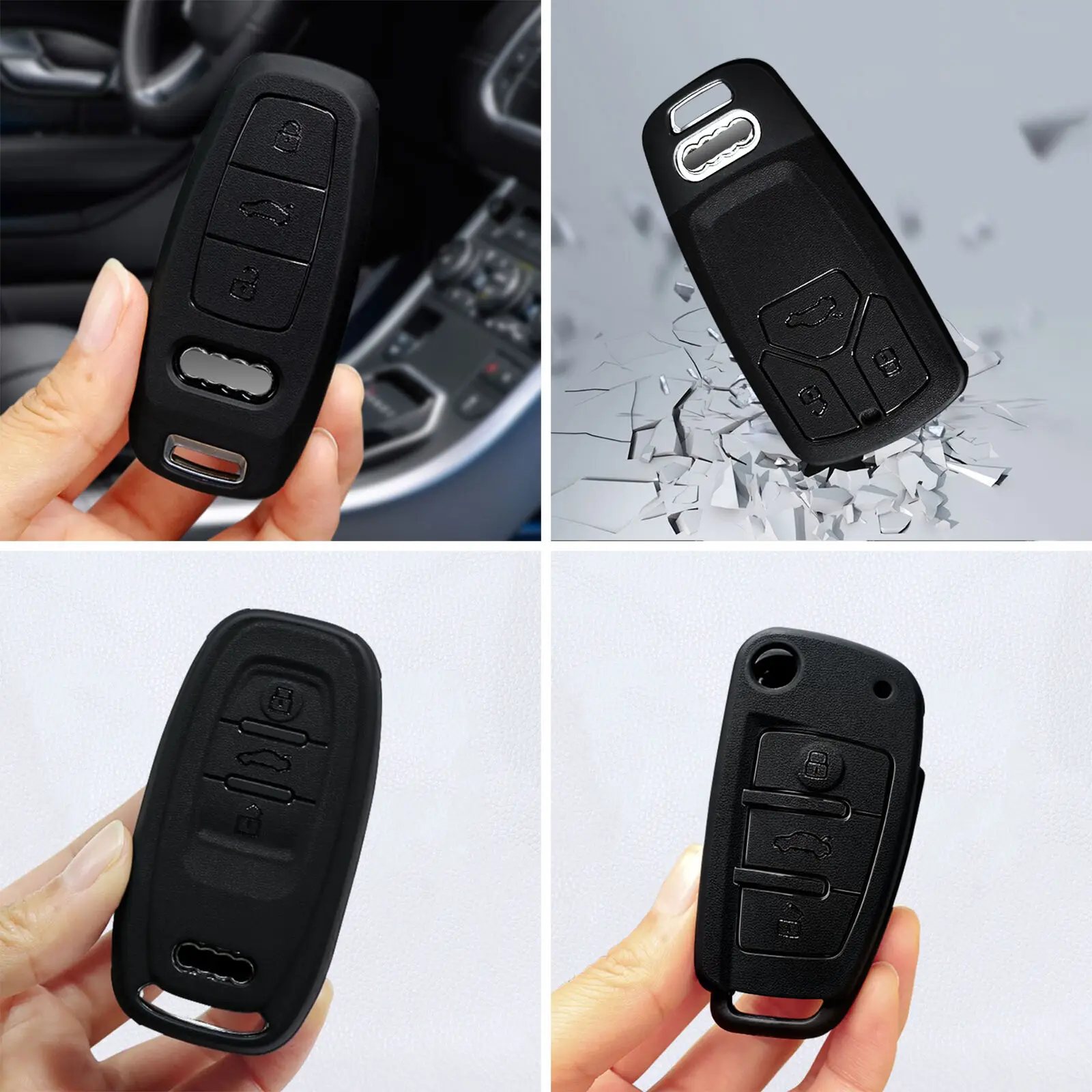 

Мягкий чехол-брелок из ТПУ для Audi Q5 Sline A4 A6 C6 Q7 TT A1 A3 8v A5 SQ5 TTS RS 8S Coupe Key Case Cover Аксессуары