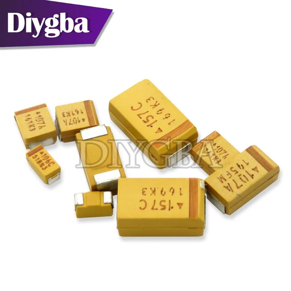 10PCS A B C D Type Tantalum Capacitor 100UF 150UF 220UF 330UF 470UF 680UF 6V 6.3V 10V 16V 25V 35V 50V 4.7/6.8/10/15/22/33/47UF