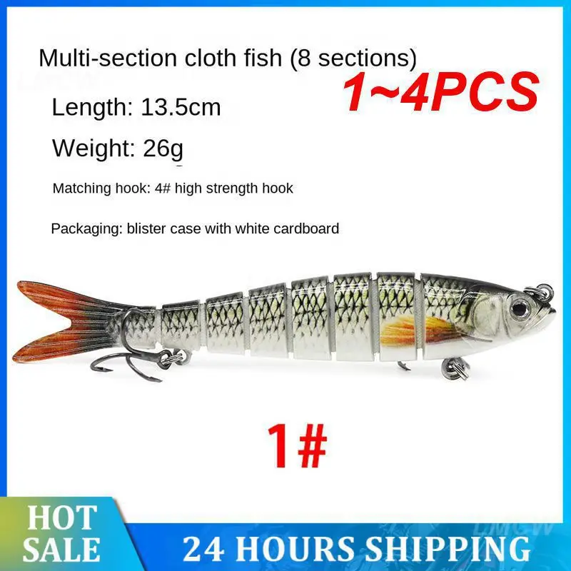 

1~4PCS Luya Bionic Fish Bait Three Hooks Fake Multi-section Bait Fake Bait Fish Bait Broken Hard Bait 8-section