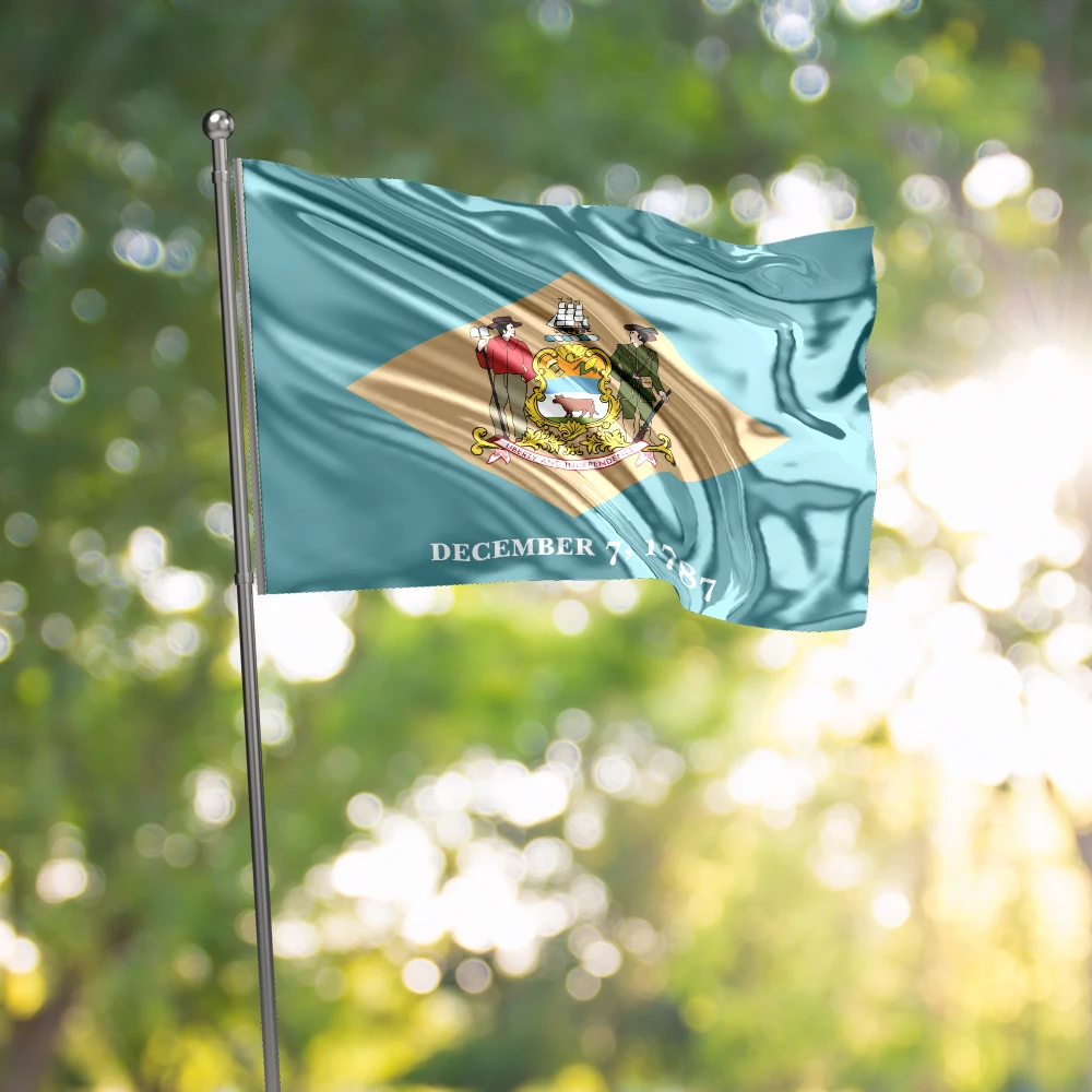 3x5 Ft Delaware Flag Vivid Color and Fade proof a state of the United States Flags Polyester with Brass Grommets 3 X 5 Ft