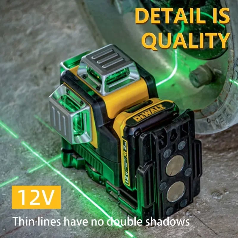 Dewalt DW089LG 3 Zijden * 360 Graden Verticale Lijnen Laser Niveau Meter Outdoor 12V Lithiumbatterij Horizontale Groen Licht niveau