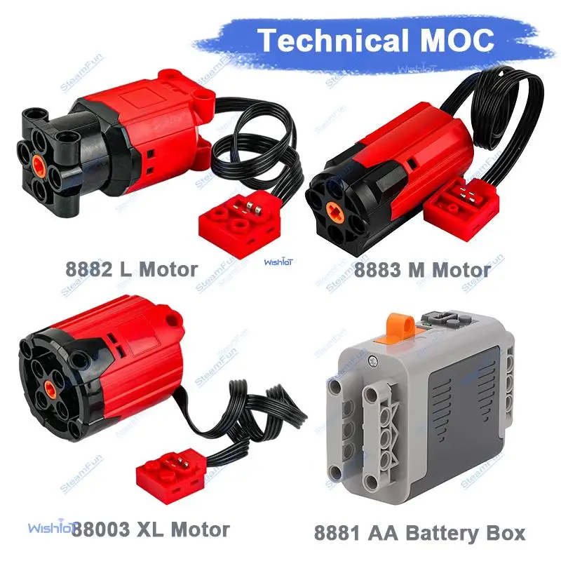 

MOC Technical Power Functions M L XL Motor 8883 88003 8882 AA Battery Box 8881 Set Building Blocks Compatible with All Brands
