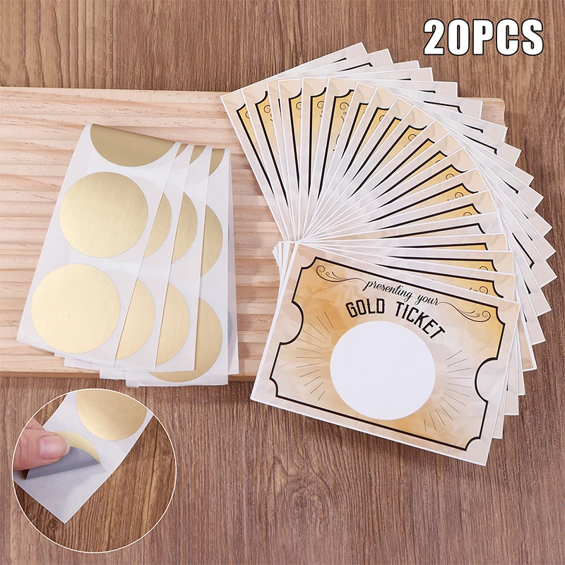 

20/50pcs/1SET Personalized Make-Your-Own Golden Scratch Off Tickets,