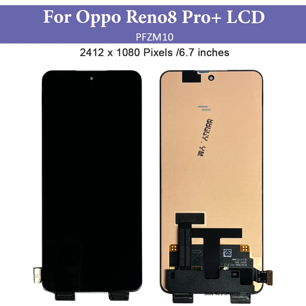 6.7''AMOLED For Oppo Reno8 Pro Plus LCD Display PFZM10 Screen Touch Panel Digitizer For Oppo Reno 8 Pro Plus 8 Pro+ LCD Replace