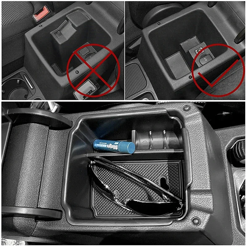 

For Volkswagen VW Taos Comfortline 2022 Car ABS Central Armrest Storage Box Container Holder Tray Tiguan 2017-2023 Accessories