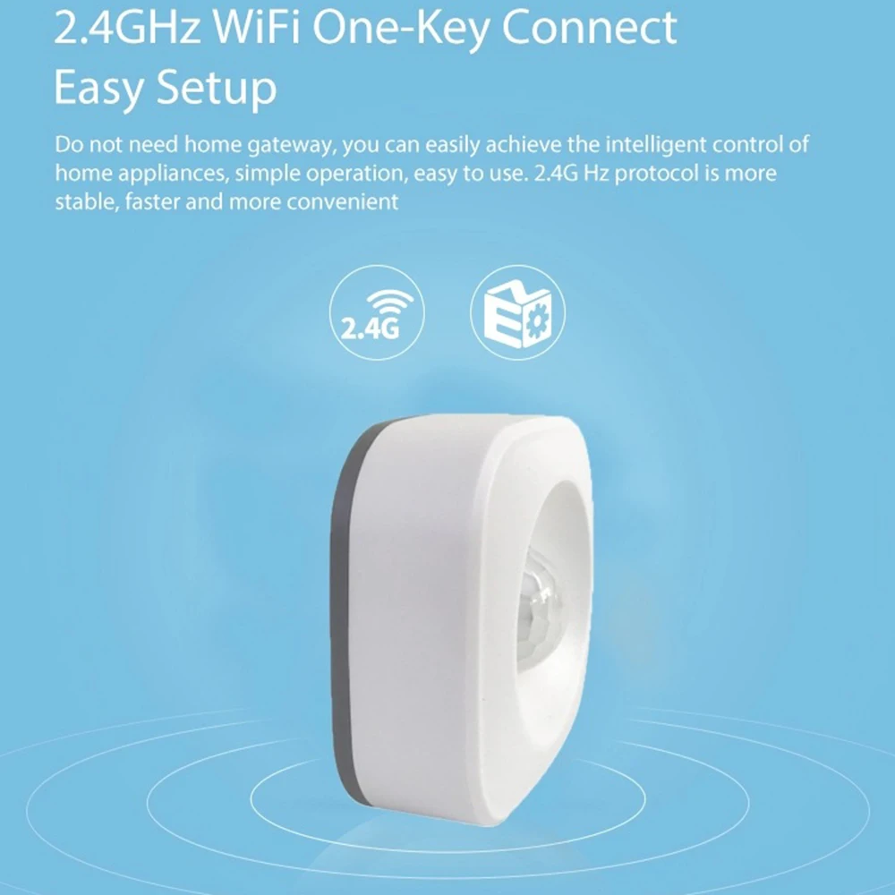 Rilevatore di sensore di movimento PIR Smart Tuya WiFi-allarme Wireless con App Smart Life e integrazione Alexa per una vita intelligente efficiente