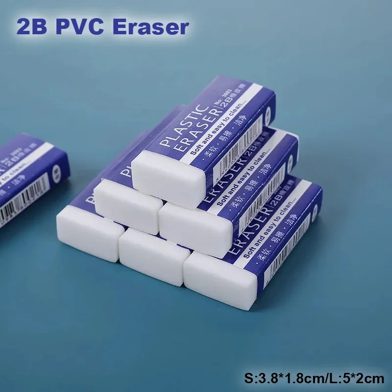 5/1Pcs 2B PVC Eraser Clean and Mess Free Student Exam Sketch Cute Soft Rubber Eraser Office School Drawing Stationery Supplies