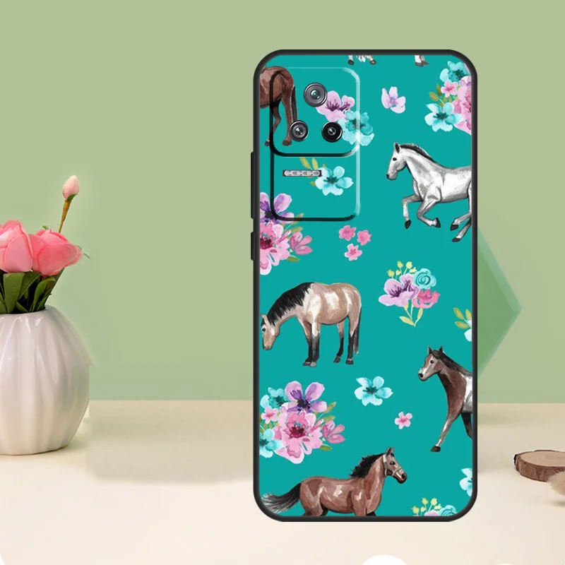 Horse Pony Pattern Case For POCO X3 X4 Pro F4 GT M3 M4 F3 Cover For Xiaomi 12S Ultra 12 11T Pro Mi 11 Lite