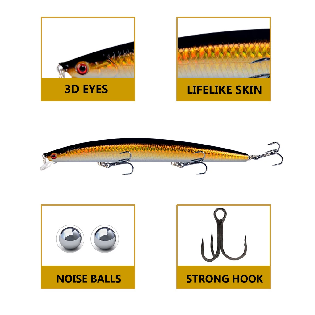 ABS All-Purpose Fishing Lure Set Durable And Realistic For Various Fishing Techniques Made With ABS Y098-ALL 18cm / 24g