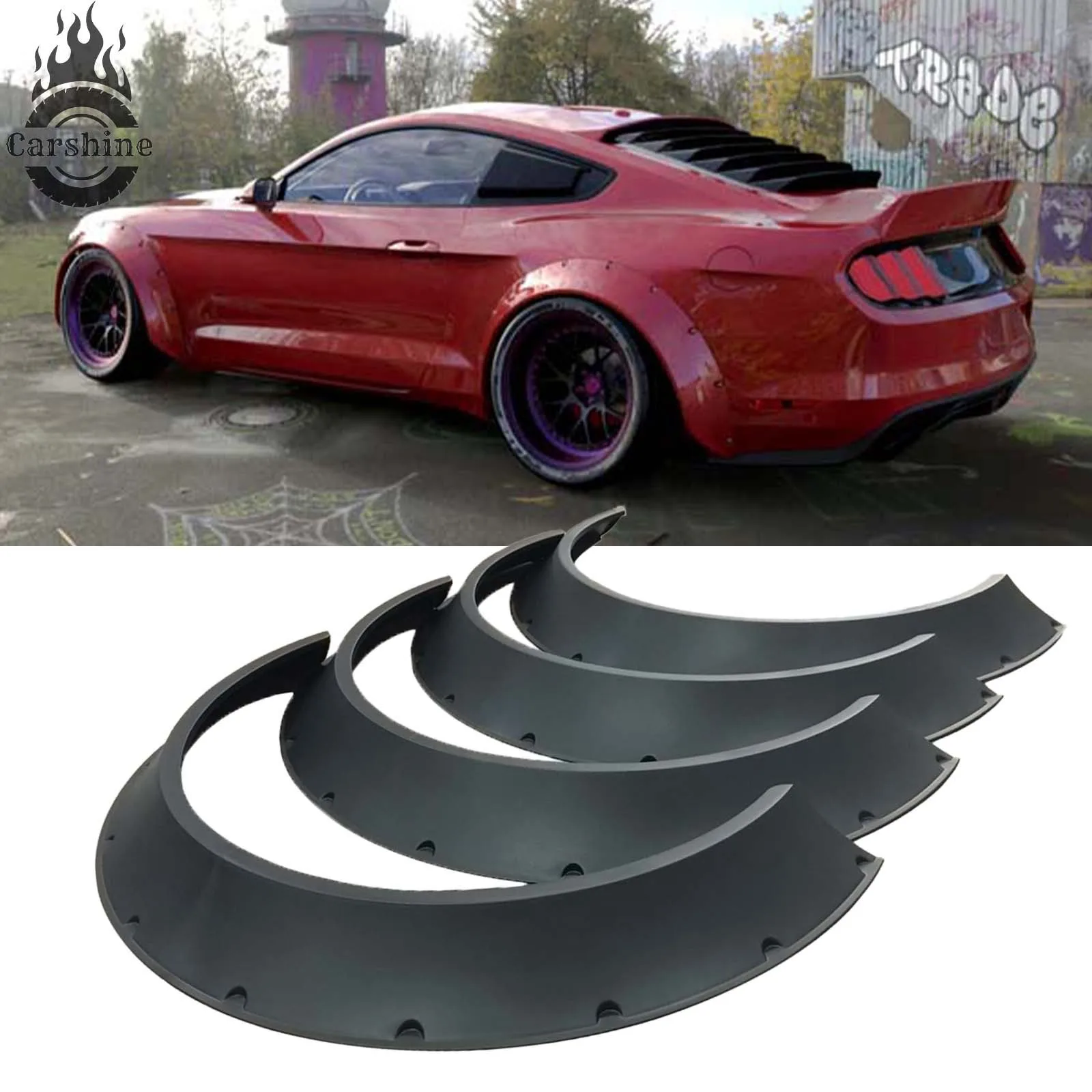

For Ford Mustang S550 Fender Flares Extra Wide Body Kit Wheel Arches 4.5"