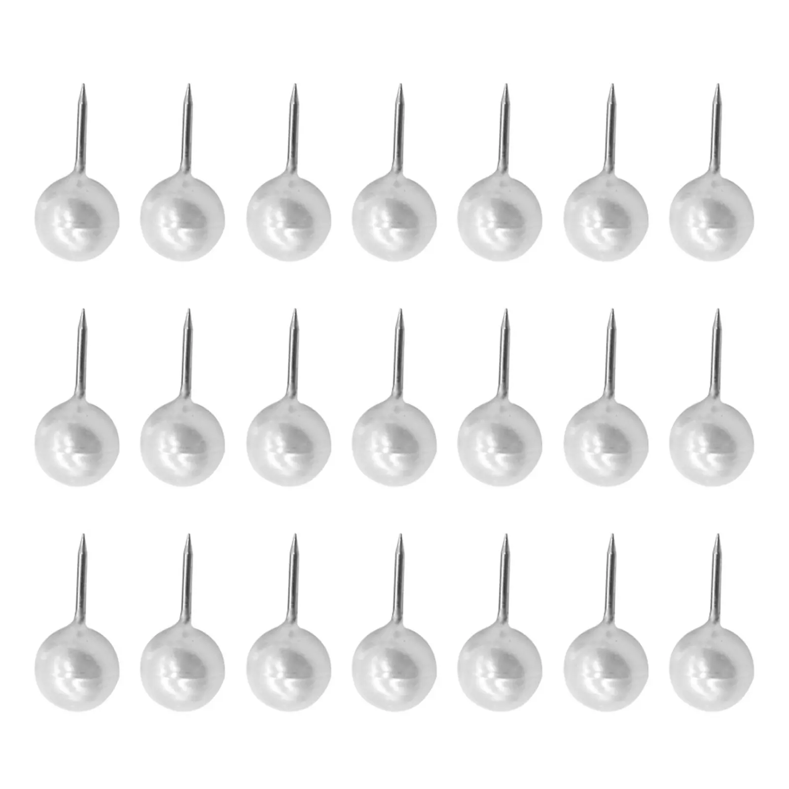 2 Boxes Pearl White Round Head Pushpins Metal Point Map Tacks Bulk Decorative Thumb Tacks for Corkboard Office Wall Calendar