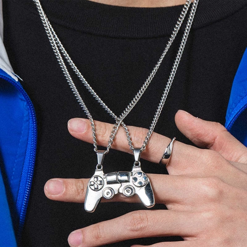 2x Magnet Game Controller Necklace for Couple Matching Necklace for Women Best Friend Friendship Sister Necklace Jewelry