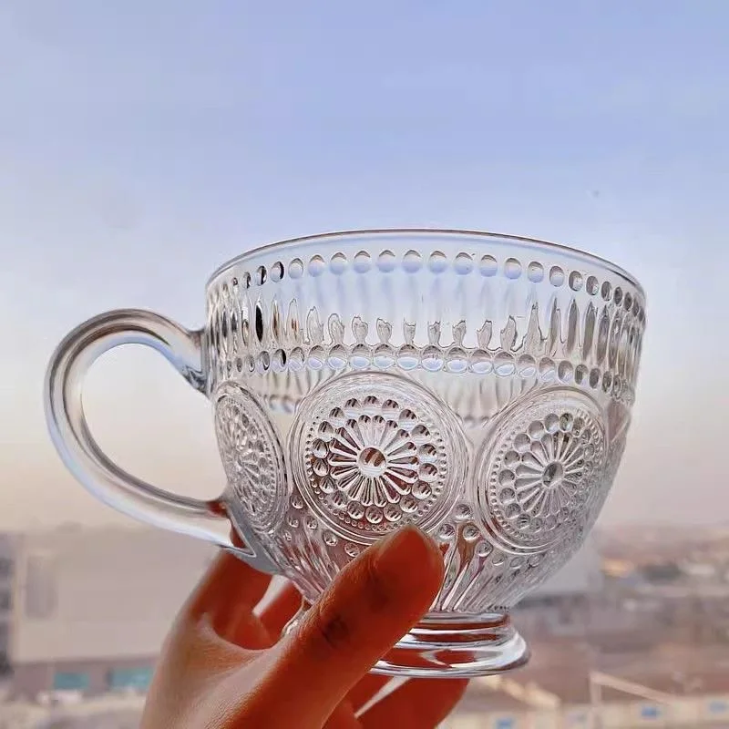 Taza de cristal de gran capacidad para desayuno, taza para preparar té con tapa y cuchara, alto valor estético, uso doméstico, taza para jugo de leche y avena