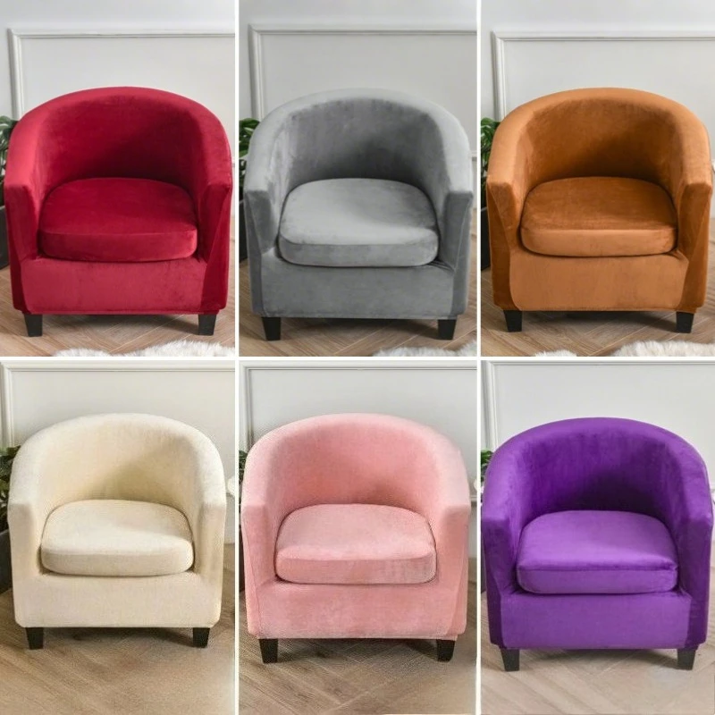 

1 Set Velvet Plush Armchair Sofa Cover Soft Stretch Bar Tub Chair Covers Single Sofa Cover with Seat Cushion Covers Living Room