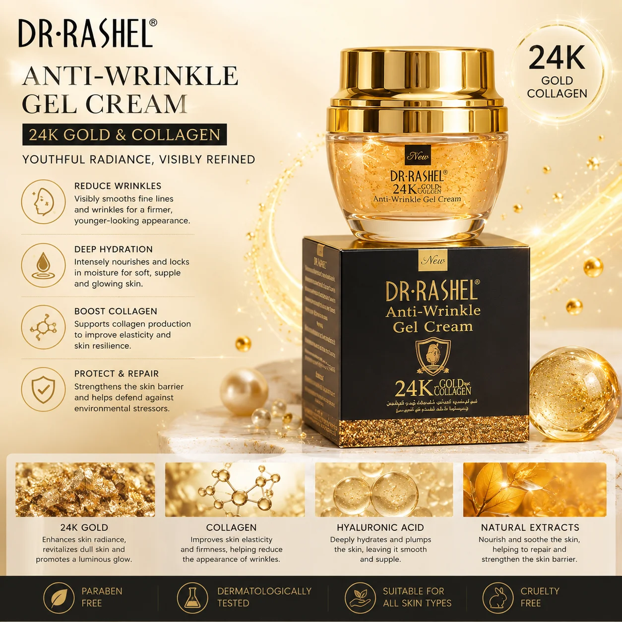 DR·Rashel Centella Ceramid Beruhigende, Barrierestärkende, Langzeit-Hydratisierende, Feuchtigkeitsspendende und Aufhellende Gesichtscreme – Detail 8