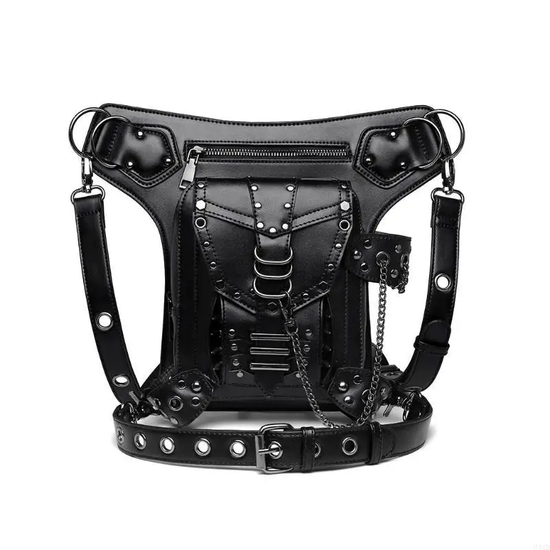 

340D Side Wallet Punk Rock Chain Leg Bag Crossbody Shoulder Bags Handbag