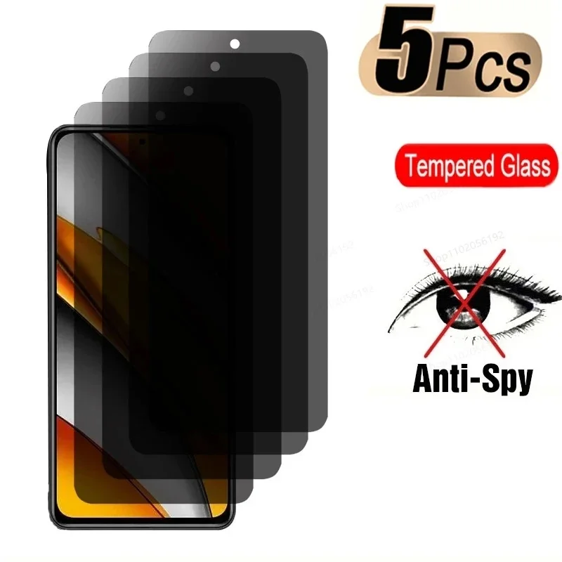 5Pcs Privacy Tempered Glass For Huawei Y6P Screen Protector Hornor X5 X6A X8A X6S 8a 30 Lite Pro Plus 5G Play 40S 4C 40 30