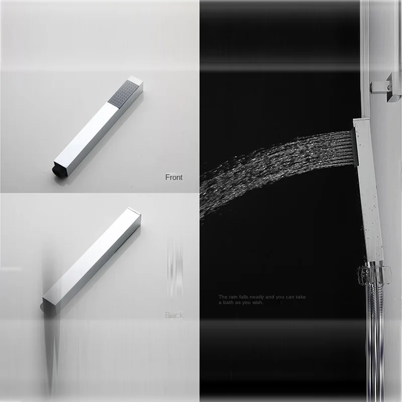 BAKALA Chromed ABS Handheld Showerheads Hand Shower Bathroom HandHeld Shower Head Square Hand Shower Chrome Finished