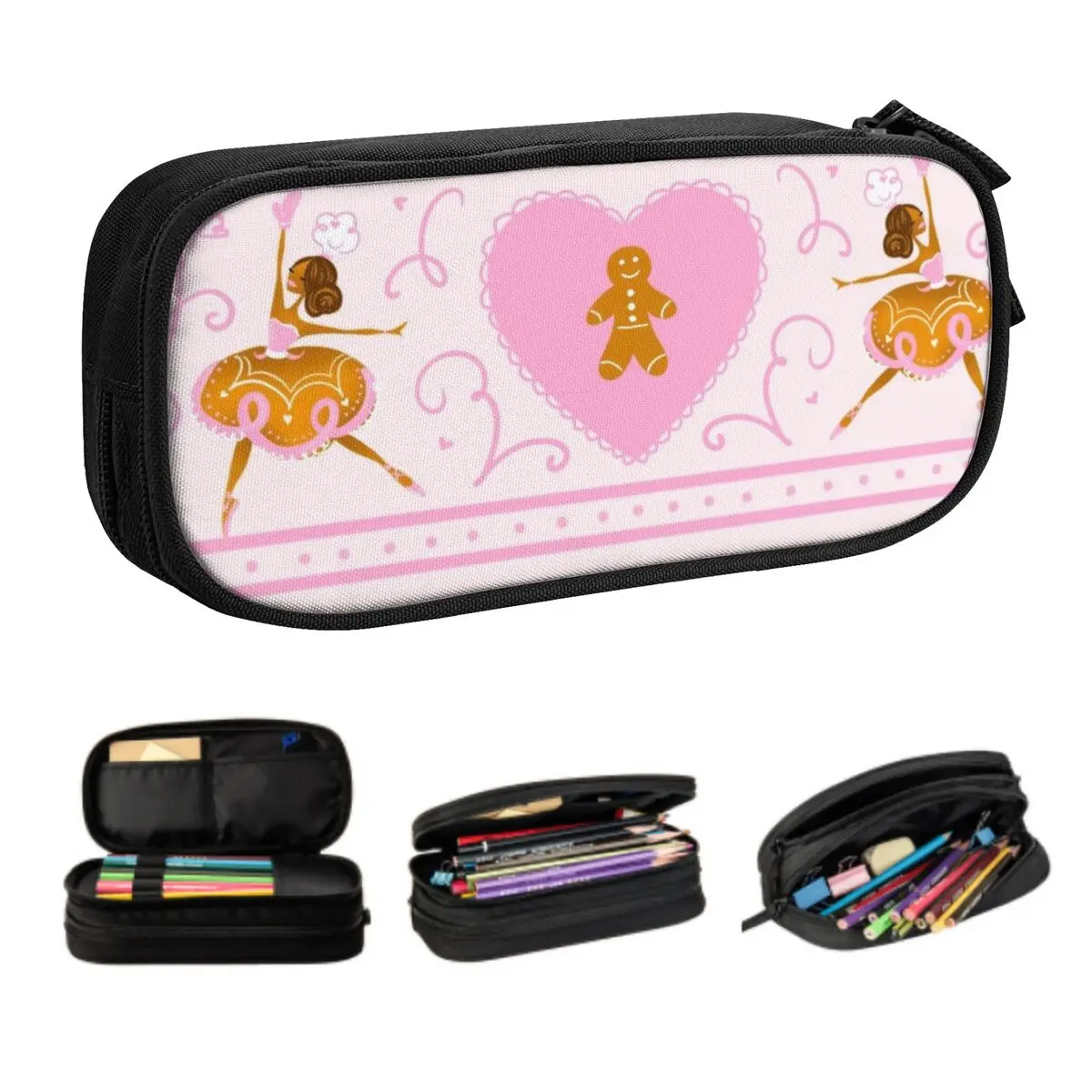 

Cute Custom Ballet Art Pencil Case for Boys Gilrs Ballerina Dancer Large Capacity Pen Bag Box Stationery