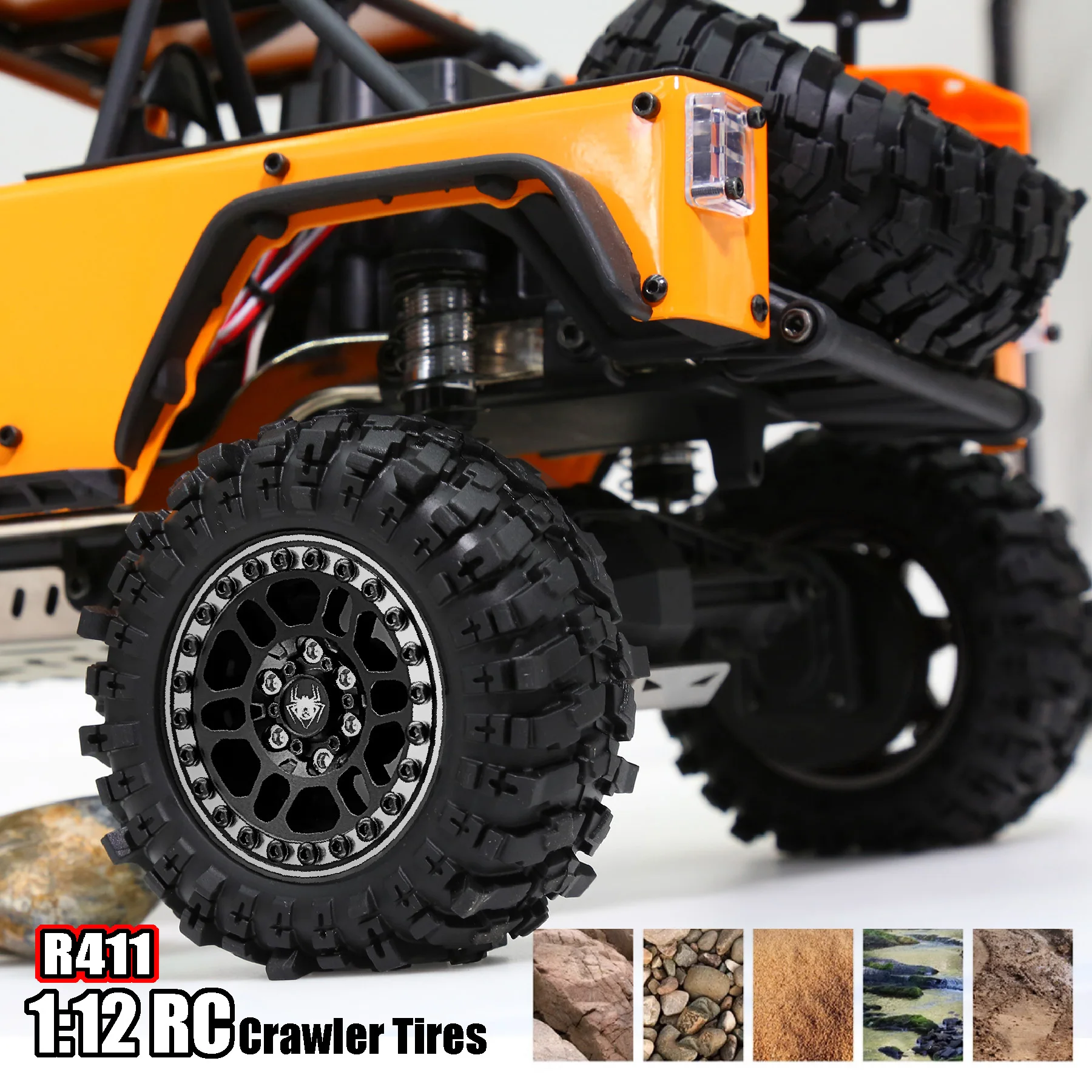 

1.9" Metal Beadlock Wheels and Crawler Tires OD 88mm 4PCS for 1/10/12 Crawler Car MJX H12Y+ Axial SCX10 AXI03007 Tamiya CC01 D90