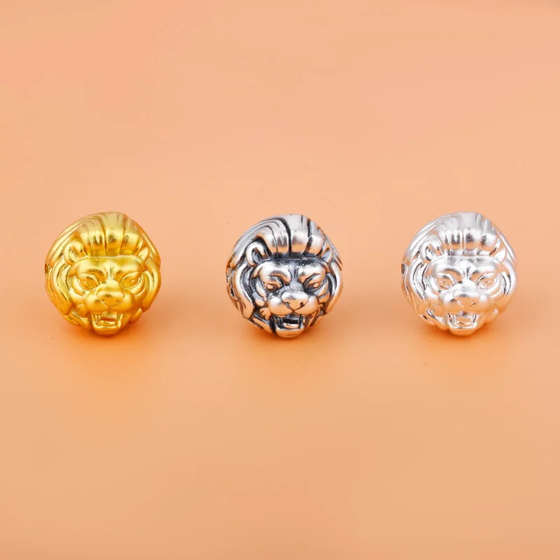 

Серебряная бусина для ног, 3D жесткая серебряная бусина в виде льва, животное 99, серебряный браслет из бисера, браслет, серебряные аксессуары