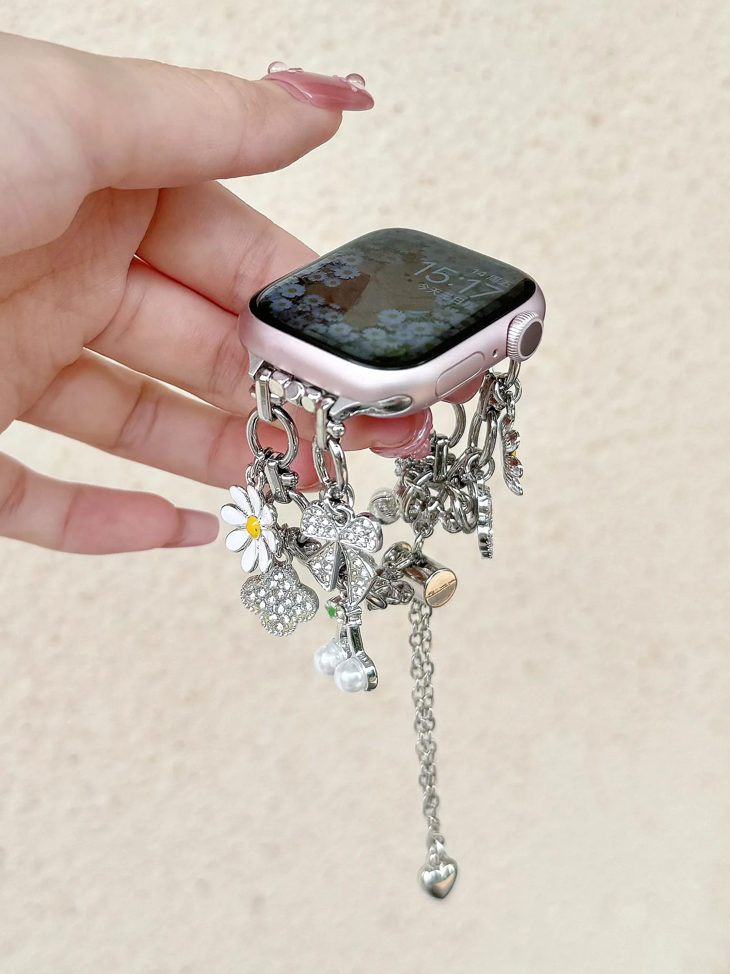 Ювелирный ремешок для Apple Watch S10 46 мм 42 41 45 44 38 40 49 мм Женский браслет с металлическими звеньями для iWatch Series 9 Ultra 8 7 6 5 4 SE