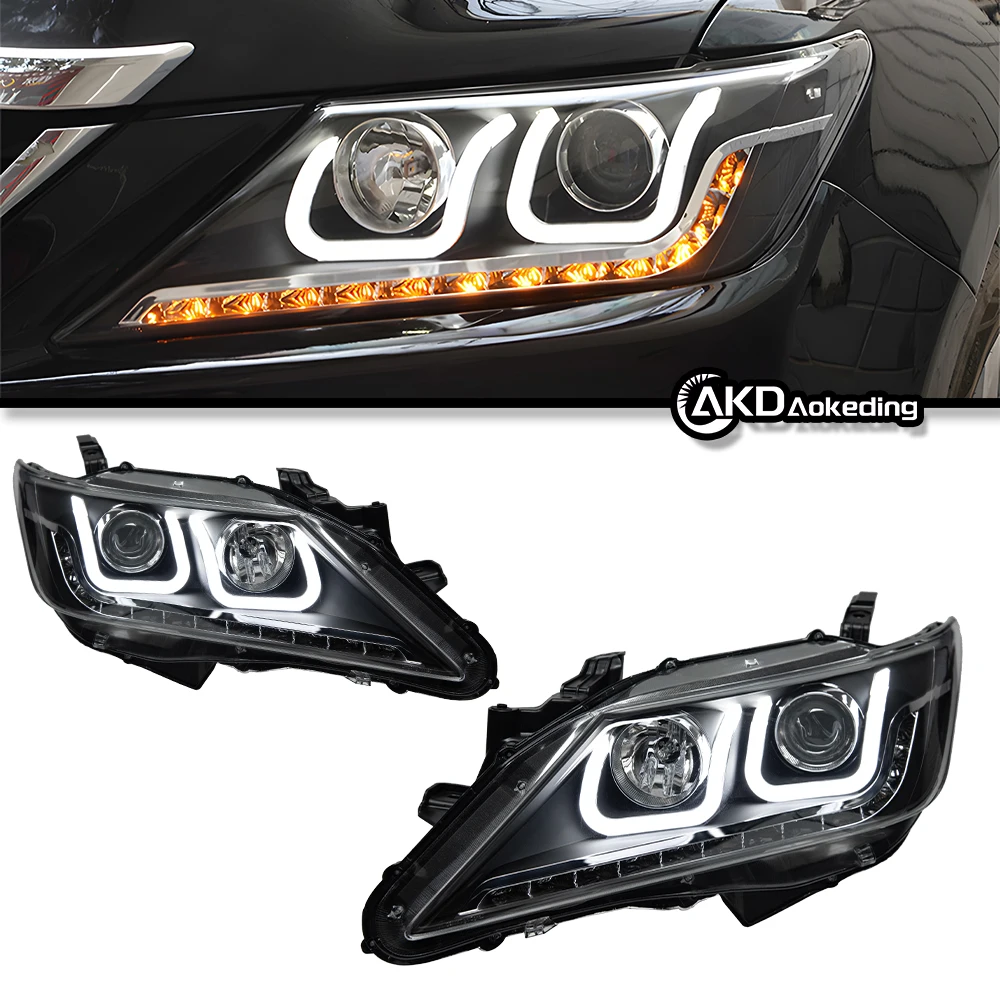 Auto Parts For Toyota Camry Headlights 2012-2014 latest Styling LED Daytime Lights Dual Projector Car Accesorios Modified