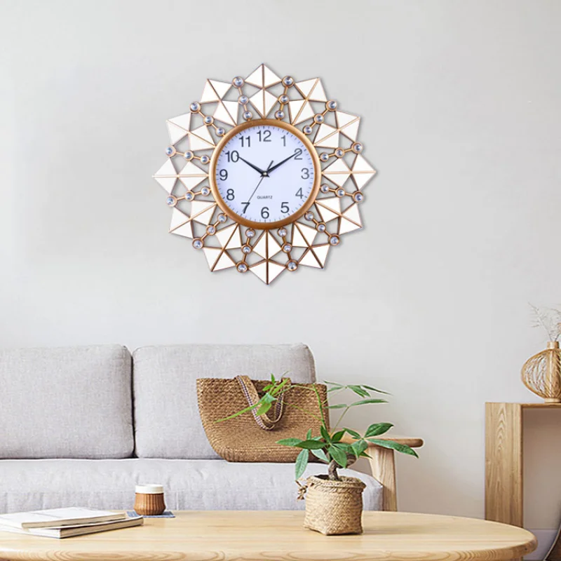 

Simple Hangings Hallway Creative Mirror Clock Living Room Light Luxury Background Wall Decoration Pendant