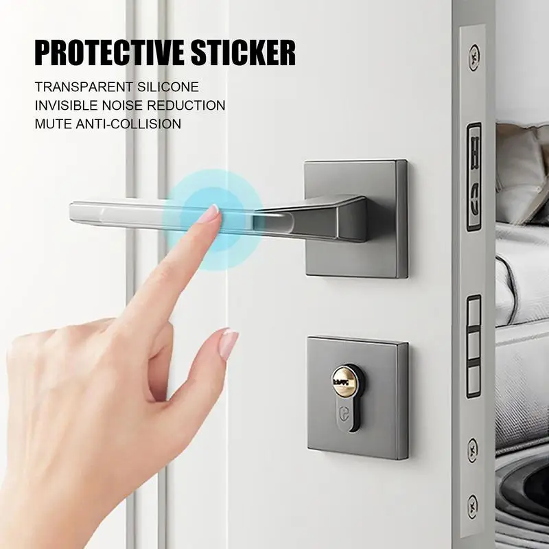 Door Handle Stopper 10pcs Door Wall Protector Strip Strong Back Adhesive Traceless Silicone Cabinet Door Bumpers For Quiet And