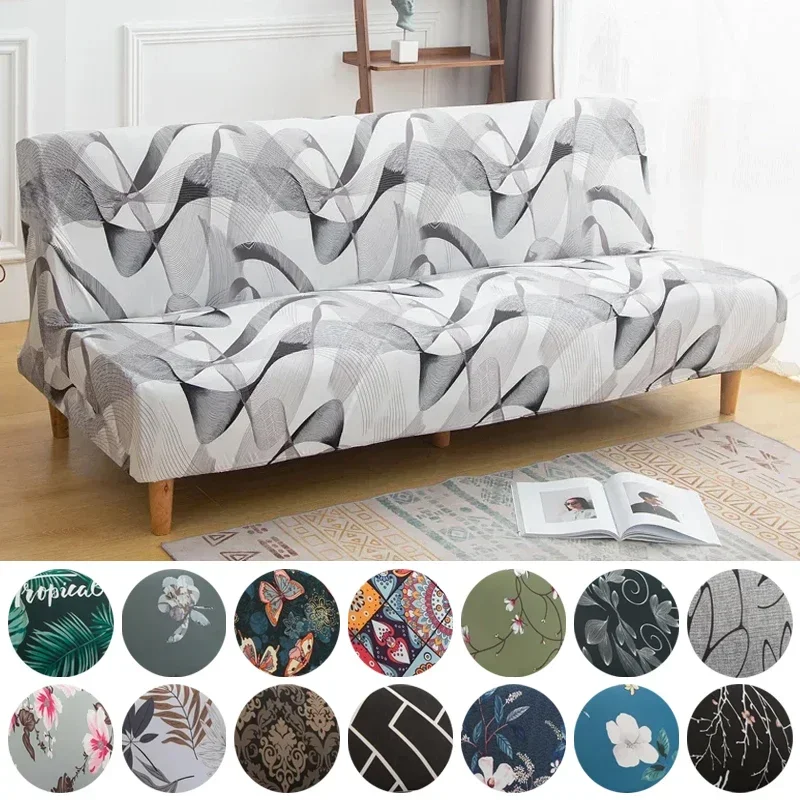 

Spandex Sofa Bed Cover Without Armrest Folding Sofa Cover Elastic Couch Cover Sofa Slipcovers for Living Room Modern Home Decor
