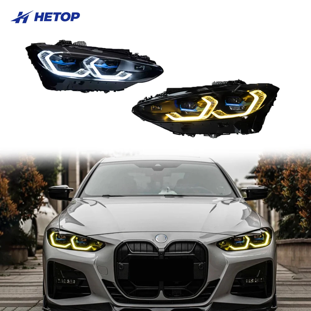 

HETOP G22 2018-2024 Dual Color Version 4 Series G23 G26 M4 G82 Upgrade Laser Front Lights Yellow White DRL for BMW Headlights
