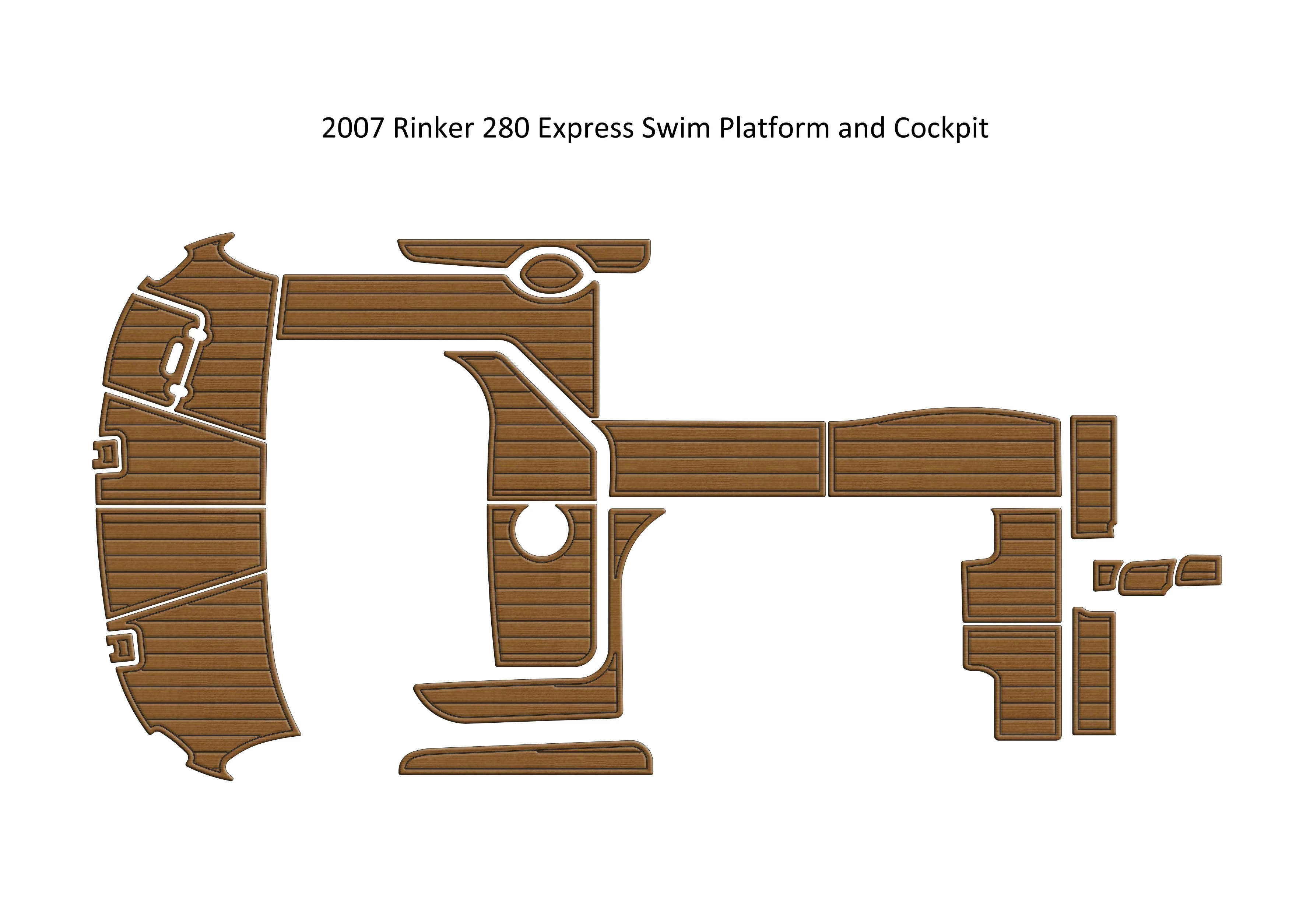 

2007 Rinker 280 Express Swim Platform Cockpit Pad Boat EVA Foam Teak Floor Mat Backing Self Adhesive SeaDek Gatorstep Style