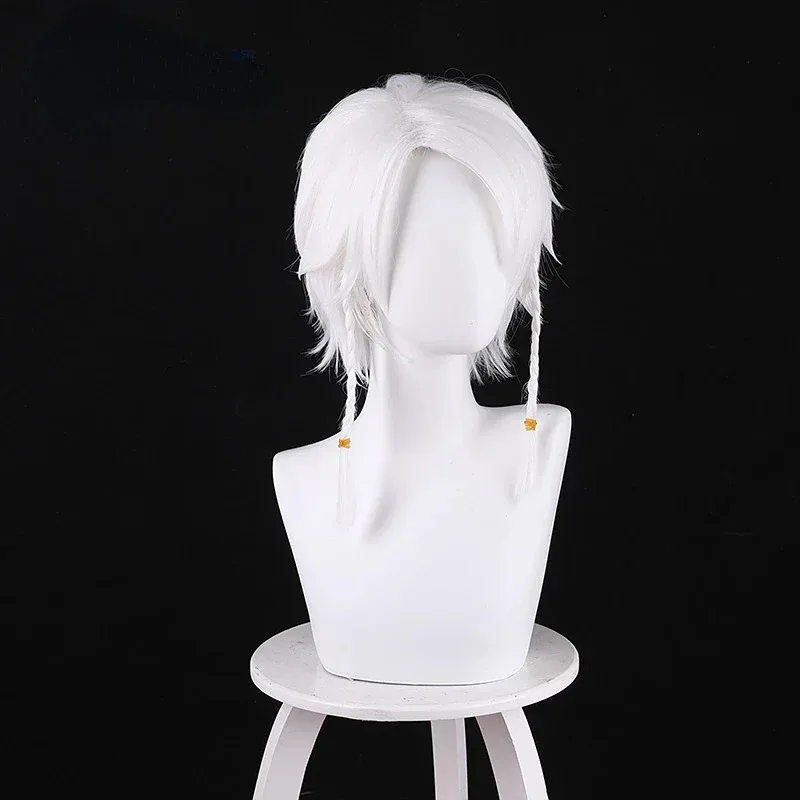 Eli Clark-Peluca de Cosplay Identity V, pelo sintético trenzado blanco resistente al calor, juego de rol, fiesta de Carnaval y Halloween