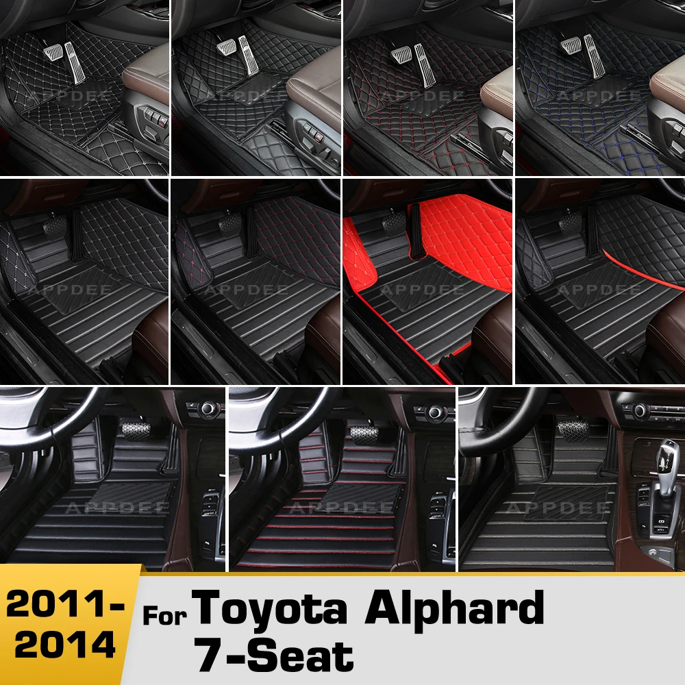 

Car Floor Mats For Toyota Alphard 7-Seat 2011 2012 2013 2014 Custom Auto Foot Pads Automobile Carpet Cover interior accessories