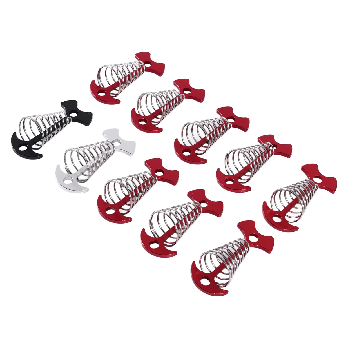 ABMW-10Pcs ปรับ Plank ชั้นฤดูใบไม้ผลิ Anchor เต็นท์หมุดหัวเข็มขัดกันสาดกลางแจ้งดาดฟ้าคงที่เล็บ Camping เต็นท์ตะขอ