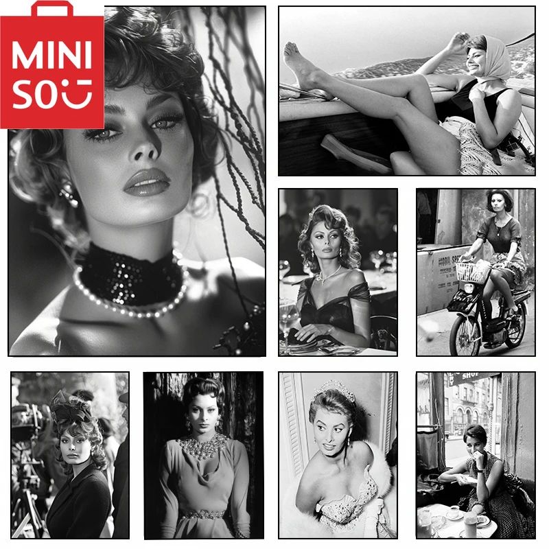 الممثل الإيطالي صوفيا لورين ملصق طباعة قماش صور المنزل لغرفة المعيشة وغرفة النوم جدار ديكور حديث بدون إطار اللوحة #1